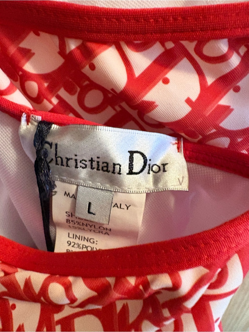 FASHION Red and White Logo-Print One-Piece Swimsuit - Picture 8 of 8